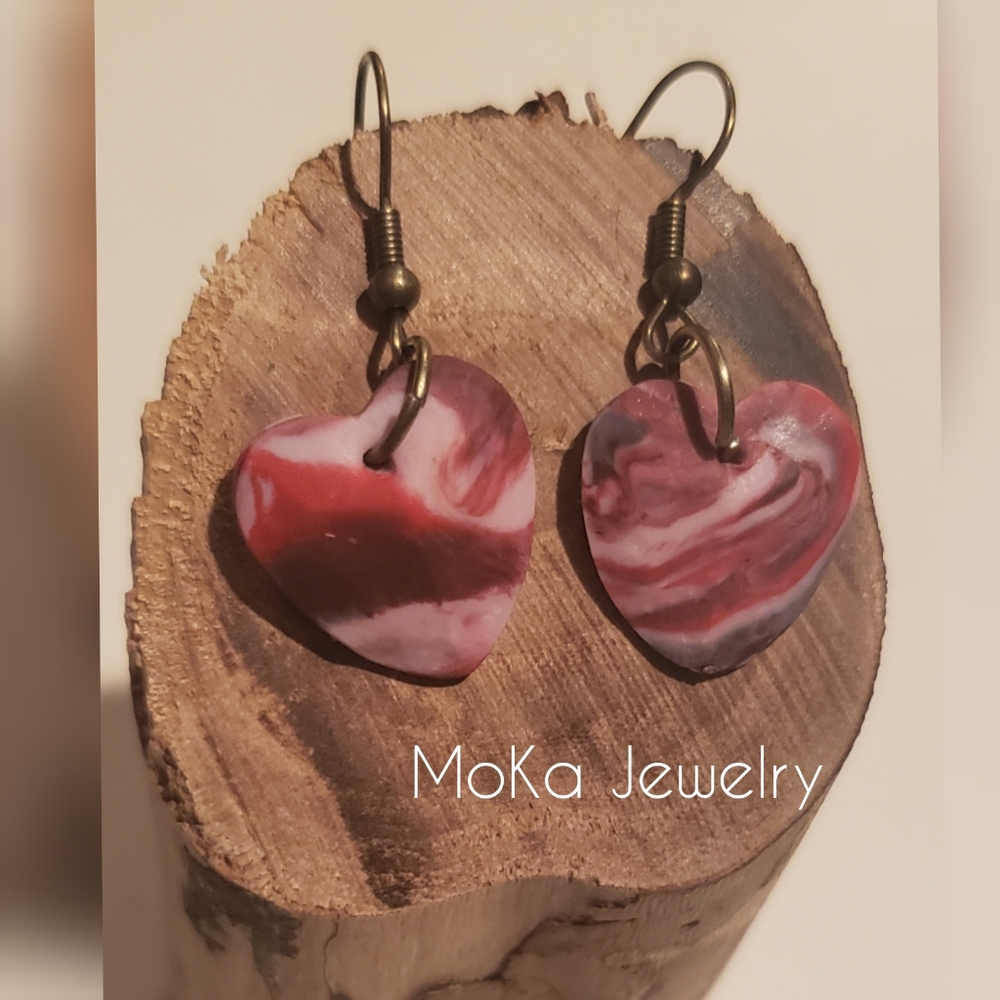 Handmade Polymer Clay Earrings- Cherry Chocolate
